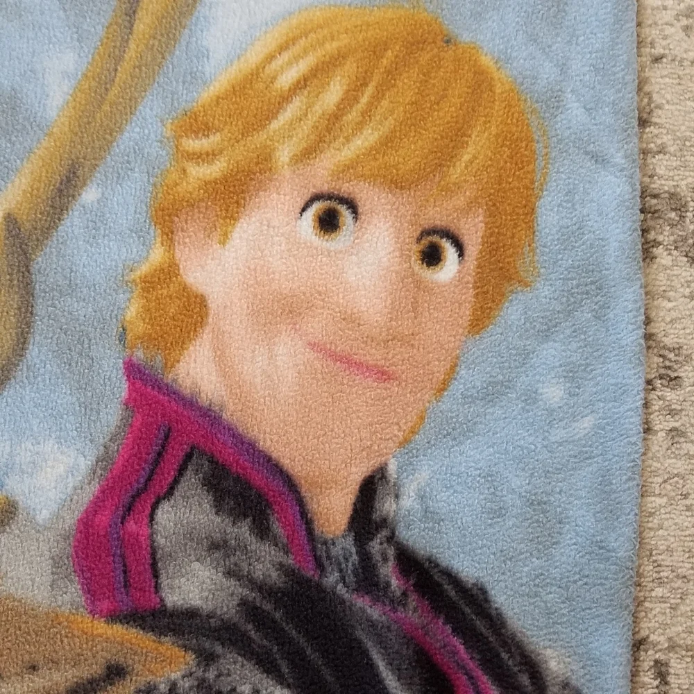 Disney Store Frozen Blanket Fleece Throw Anna Olaf Sven Kristoff Out In The Cold
